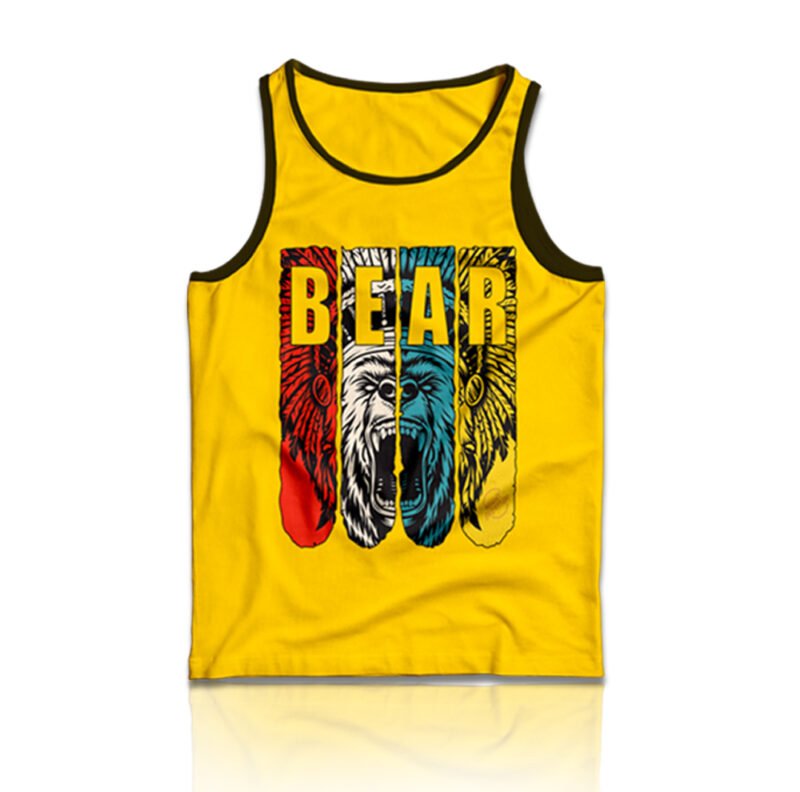 Indian Summer Bear TankTops Yellow