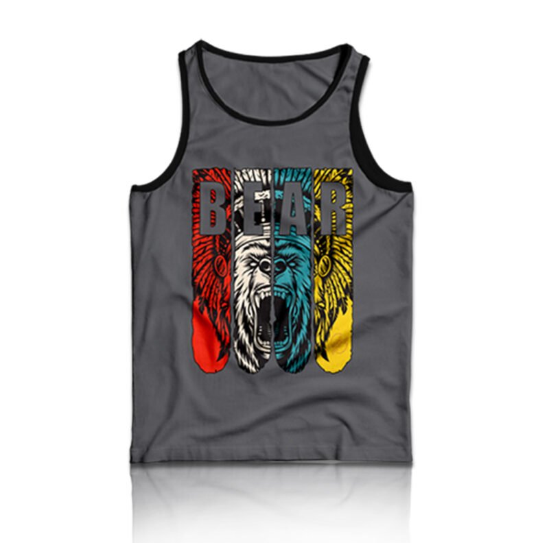Indian Summer Bear TankTops Grey
